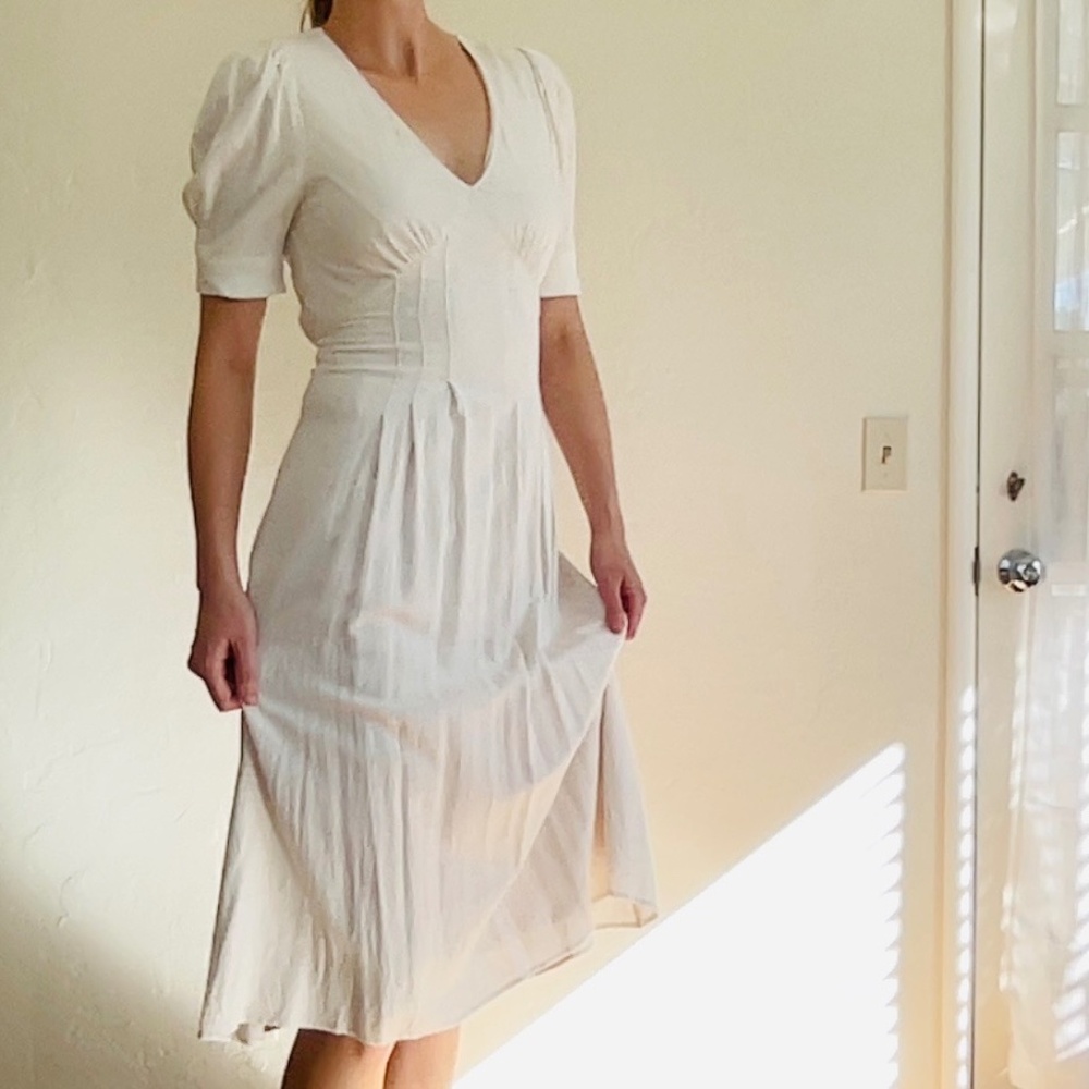 Downeast Off-White Midi Dress – XS